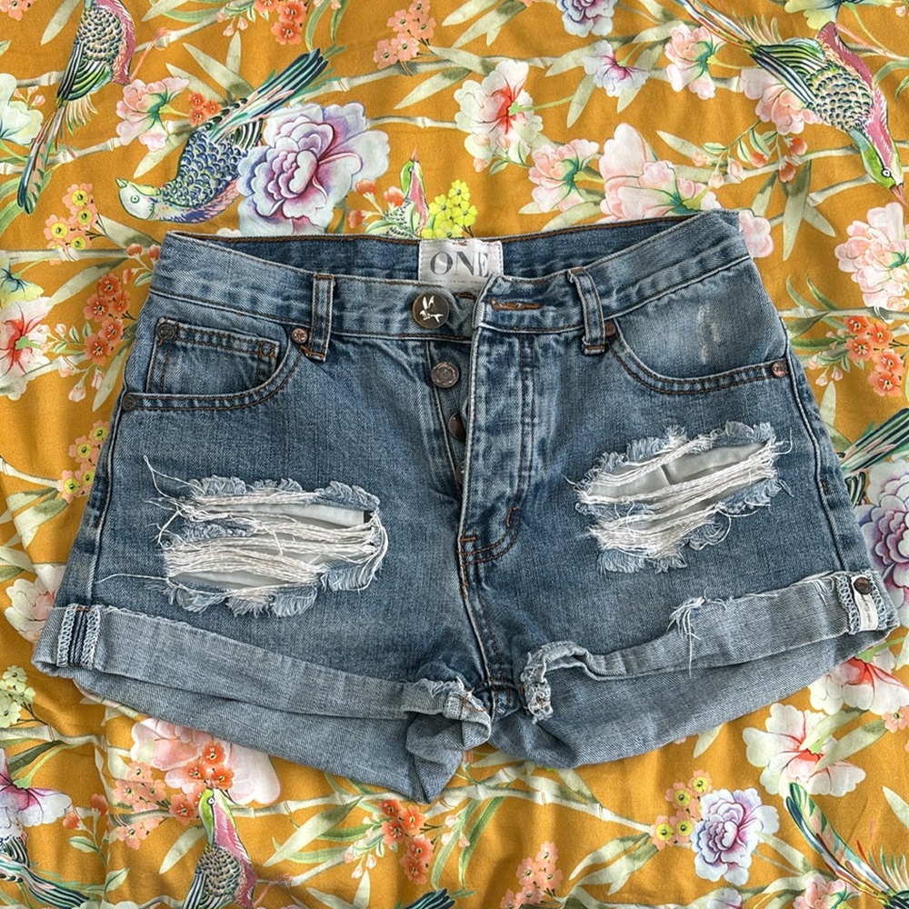 High-waisted One Teaspoon Denim Shorts